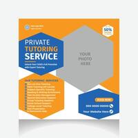 private tutoring social media post layout vector