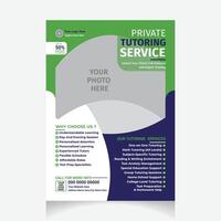 modern private tutoring flyer design layout vector
