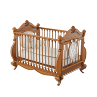 Wooden Baby Cradle isolated on transparent background png