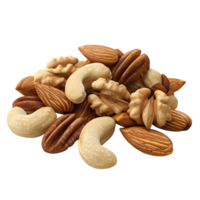 Mixed Nuts with Almonds and Cashews Isolated on Transparent Background png