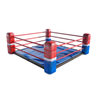 Red Boxing Ring with Ropes Isolated on Transparent Background png