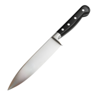 Professional chefs knife with black handle isolated on transparent background png