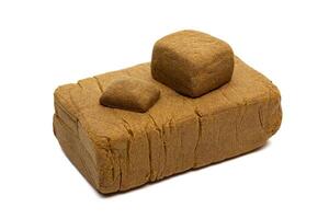 Blocks of hashish isolated on white background photo