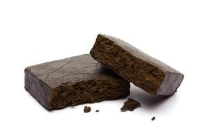 Hashish isolated on white background photo