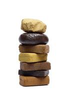 Blocks of hashish isolated on white background photo