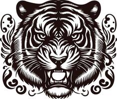 A Tiger head drawing vector
