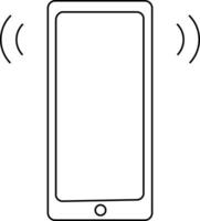 Ringing phone with button icon. vector