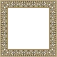 square gold with black border, frame, Pompeii. Rectangle Neopolitan ornament. Art of Ancient Rome. Template for stained glass vector
