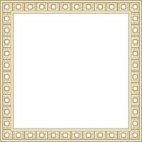 golden square Egyptian ornament. Rectangle, frame, ancient Egypt.Pattern of lotus flowers and sun vector