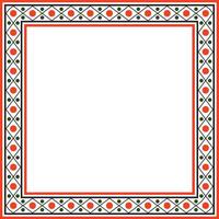 square colored ancient Russian ornament. Slavic rectangle, border, frame. Painting of the royal chambers. vector