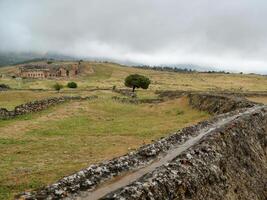 Archaeological ruins of an ancient Roman city Hierapolis in Turkey, Pamukkale photo