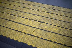 Protecting wires on the road. Plastic covering for insulation. photo