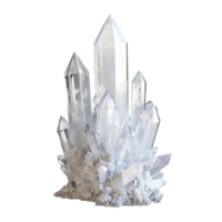 White crystal 3d rendering front view isolate on transparency background png