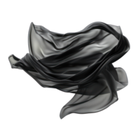floating black fabric blowing isolate on transparency background png