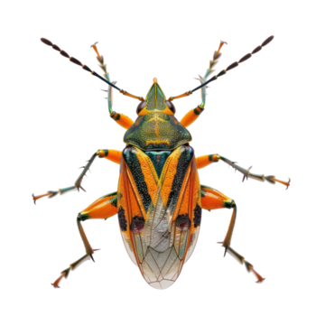 Bug front view full body isolate on transparency background png
