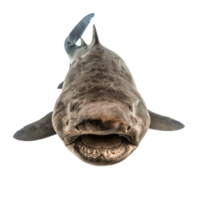 Basking shark front view full body isolate on transparency background png