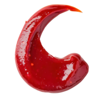 crescent shape of red ketchup top view isolate on transparency background png