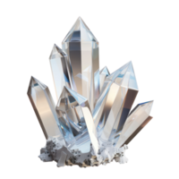 Beautiful clear crystal 3d rendering isolate on transparency background png
