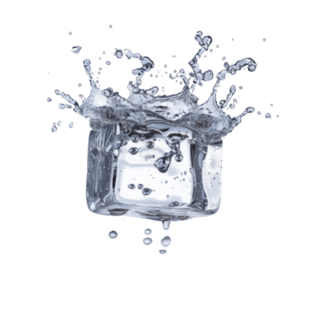 galleggiante ghiaccio cubo isolato su trasparenza sfondo png