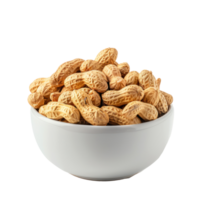Peanuts in a bowl front view isolate on transparency background png