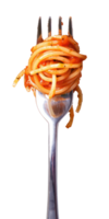 Spaghetti rolled on fork isolate on transparency background png
