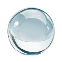 floated round glass ball isolate on transparency background png