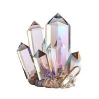 Beautiful crystal 3d rendering isolate on transparency background png