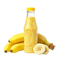 banana smoothies bottle isolated on transparency background png