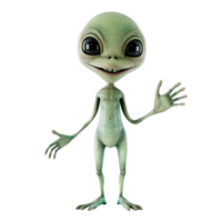 smiling alien standing isolate on transparency background png