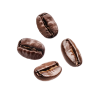 floating coffee beans isolate on transparency background png