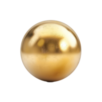 floated round gold ball isolate on transparency background png