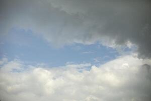 Clouds and sky. Weather before rain. White and gray cloud. photo