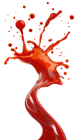 a splash of ketchup on a curve shape bold lines stunning isolate on transparency background png