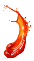 a splash of ketchup on a curve shape bold lines stunning isolate on transparency background png