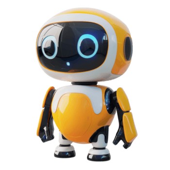an AI assistant character with a smart and modern look, 3D render isolate on transparency background png