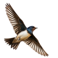 Swallow bird fly full body isolate on transparency background png