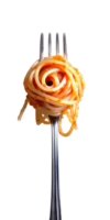 Spaghetti rolled on fork isolate on transparency background png