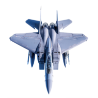 Fighter jet top view full length isolate on transparency background png