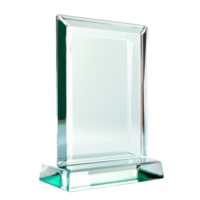 Blank glass trophy crystal front view isolate on transparency background png