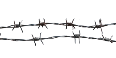 long barbed wires isolate on transparency background png