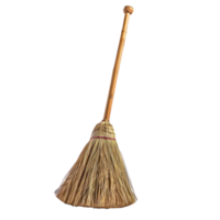 Broom side view full length isolate on transparency background png