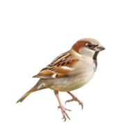 Sparrow side view full body isolate on transparency background png