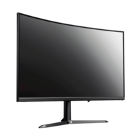 Monitor side view full body isolate on transparency background png