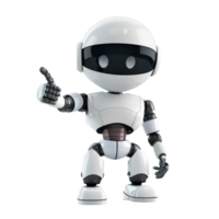 cute robot pointing at a space isolate on transparency background png