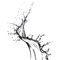 a splash of water on a curve shape bold lines stunning isolate on transparency background png