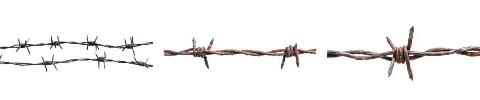 long barbed wires isolate on transparency background png