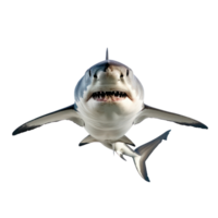Shark front view full body isolate on transparency background png