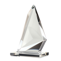 Blank arrow shape glass trophy crystal side view isolate on transparency background png
