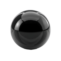 floated round black ball isolate on transparency background png