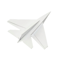 floated Paper white airplane isolate on transparency background png